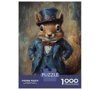 Puzzle Per Adolescenti Da 1000 Pezzi Stylish Squirrel in Suit Puzzle Per Adulti Giochi Divertenti Un'opera D'arte Interazione Genitore-figlio 52x38cm/1000pcs