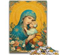 Puzzle per adolescenti da 1000 pezzi sulla Vergine Maria, antistress, per trascorrere il tempo libero in casa, con poster abbinato e foglio di quiz, 50x75cm