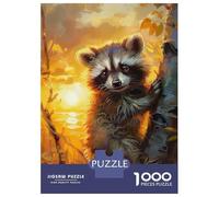 Puzzle Per Adolescenti Da 1000 Pezzi Sunrise Raccoon Puzzle Per Adulti Giochi Divertenti Un'opera D'arte Interazione Genitore-figlio 52x38cm/1000pcs