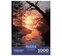 Puzzle Per Adolescenti Da 1000 Pezzi Sunset over Frozen River Puzzle Per Adolescenti Giochi Rilassanti Corsa Di Velocità Manuale Per È Ideale Come Regalo 38x26cm/1000pcs