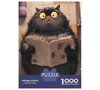 Puzzle Per Adolescenti Da 1000 Pezzi Surprised Cat Reading Newspaper Puzzle Per Adulti Giochi Rilassanti Sfida Difficile Interazione Genitore-figlio 38x26cm/1000pcs