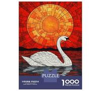 Puzzle Per Adolescenti Da 1000 Pezzi Swan Sunset Glow Puzzle Per Adulti Giochi Rilassanti Sfida Difficile Interazione Genitore-figlio 70x50cm/1000pcs