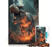 Puzzle per adolescenti da 1000 pezzi T-Rex Jungle Rampage, decorazione con ritagli precisi, giocattolo creativo e divertente, gioco di pace, pezzo d'arte natalizio (38x26cm)