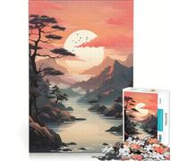 Puzzle per adolescenti da 1000 pezzi tema Acque in Giappone gioco per famiglie assemblaggio di modelli per rafforzare l'amore tra le coppie 38x52cm