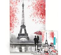 Puzzle per adolescenti da 1000 pezzi tema romantico parigino antistress sfida impegnativa per rafforzare l'amore tra le coppie 38x52cm