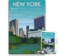 Puzzle per adolescenti da 1000 pezzi, tema: viaggio nello Stato di New York, gioco di sfida unico, ma divertente e umoristico, decorazione da parete, dimensioni: 38x52cm