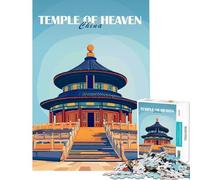 Puzzle per adolescenti da 1000 pezzi Tempio del Cielo Cina Gioco rompicapo Giocattolo educativo Regalo per compleanni Difficile (Dimensioni 38x26cm)
