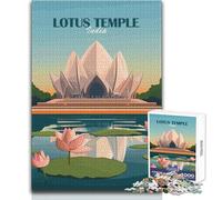 Puzzle per adolescenti da 1000 pezzi, Tempio del Loto, India, bellissimo gioco di design, decorazione perfetta, regalo per compleanni, dimensioni 50x75cm
