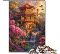 Puzzle per adolescenti da 1000 pezzi, tempio in stile cinese, aiuta il cervello a esercitare i giocattoli avvincenti per coltivare la pazienza e migliorare la memoria (dimensioni 50x75cm)