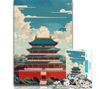 Puzzle per adolescenti da 1000 pezzi, Tempio proibito, aiuta il cervello a esercitare i giocattoli avvincenti per coltivare la pazienza, regalo per compleanni (38x26cm)