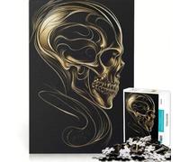Puzzle per adolescenti da 1000 pezzi, Teschio d'oro dell'eternità, antistress, sfida impegnativa, rafforza l'amore tra le coppie 38x26cm