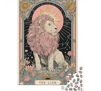 Puzzle Per Adolescenti Da 1000 Pezzi The Lion Tarot Card Art Print Puzzle Per Adolescenti Gioco Per Famiglie Sfida Difficile Regali Unici Per Compleanno E Natale 38x26cm/1000pcs
