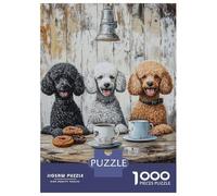 Puzzle Per Adolescenti Da 1000 Pezzi Three Poodles at The Cafe -1 Puzzle Per Adulti Giochi Divertenti Regali Per Donne Offerta Come Regali Per Tutta La Famiglia 70x50cm/1000pcs