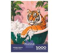 Puzzle Per Adolescenti Da 1000 Pezzi Tiger in A Bubble Bath Poster, Picture, Metal Print, Paint by Leoni Puzzle Per Adolescenti Giochi Rilassanti Regali Per Donne Regali Per Amici E Familiari 70x50cm/