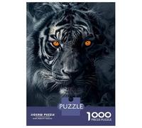 Puzzle Per Adolescenti Da 1000 Pezzi Tiger in Black Smoke Puzzle Per Adulti Gioco Pratico Analisi E Logica Interazione Genitore-figlio 52x38cm/1000pcs