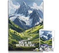 Puzzle per adolescenti da 1000 pezzi, Tour du Mont Blanc, paesaggio artistico, bellissimo gioco di design, un'opera d'arte, giocattoli antistress, dimensioni 38x52cm