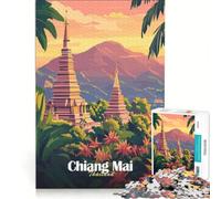 Puzzle per adolescenti da 1000 pezzi, tramonto di Chiang Mai, gioco impossibile, rilassante e stimolante per la mente, regalo per donne 38x26cm