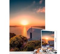 Puzzle per adolescenti da 1000 pezzi Tramonto su Santorini Giocattolo educativo Ottimi regali e giocattoli Gioco per famiglie Sfida educativa Dimensioni 38x26cm