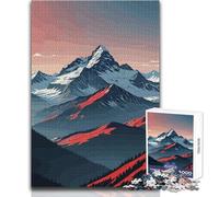 Puzzle per adolescenti da 1000 pezzi, tramonto sulla cima della montagna, gioco di sfida unico, regalo per donne, opera d'arte, dimensioni 50x75cm