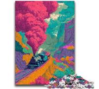 Puzzle per adolescenti da 1000 pezzi, treno dello smog, analisi e logica con pezzi completamente interconnessi di forma casuale, per bambini dai 14 anni in su, 26x38cm
