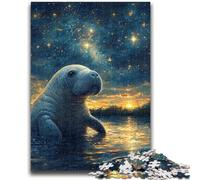 Puzzle per adolescenti da 1000 pezzi, Tricheco sotto le stelle, aiuta il cervello a esercitare i giocattoli avvincenti per coltivare la pazienza e migliorare la memoria, 50x75cm