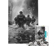 Puzzle per adolescenti da 1000 pezzi truppe che attraversano il fiume sfida educativa regalo per donne gioco educativo per ragazzi dai 14 anni in su (38x52cm)