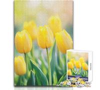 Puzzle per adolescenti da 1000 pezzi Tulipani gialli alla luce del sole Gioco di sfida unico Regalo per donne Opera d'arte Dimensioni regalo 50x75cm