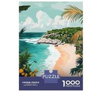 Puzzle Per Adolescenti Da 1000 Pezzi Tulum Mexico Beach Landscape Illustration Puzzle Per Adulti Giocattolo Decorazione Da Parete Regalo Decorativo Perfetto Per Amici E Familiari 52x38cm/1000pcs
