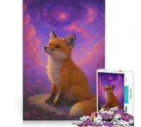 Puzzle per adolescenti da 1000 pezzi: una volpe che osserva il cielo stellato, un gioco rompicapo, ideale per divertirsi a casa, un regalo perfetto per le donne 38x26cm