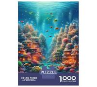 Puzzle Per Adolescenti Da 1000 Pezzi Underwater Cityscape with Coral Reefs Puzzle Per Adulti Giocattoli Fai Da Te Analisi E Logica Divertimento Attività A Casa, 52x38cm/1000pcs