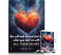 Puzzle per adolescenti da 1000 pezzi, versetto della Bibbia di Geremia, decorazione perfetta, gioco pratico, regali di Babbo Natale segreto (dimensioni 38x52cm)