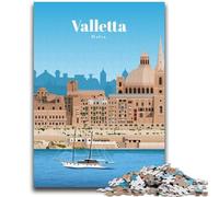 Puzzle per adolescenti da 1000 pezzi "Viaggio a La Valletta", impegnativo da completare ma divertente e umoristico gioco educativo per il compleanno (dimensioni 50x75cm)