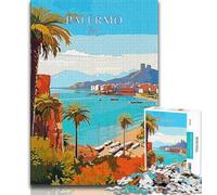 Puzzle per adolescenti da 1000 pezzi, viaggio in Italia e a Palermo, giocattolo educativo antistress, ideale come regalo per tutta la famiglia (75x50cm)