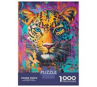 Puzzle Per Adolescenti Da 1000 Pezzi Vibrant Leopard Art -2 Puzzle Per Adulti Giochi Rilassanti Sfida Difficile Interazione Genitore-figlio 70x50cm/1000pcs