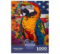 Puzzle Per Adolescenti Da 1000 Pezzi Vibrant Parrot & Floral Art Puzzle Per Adulti Giochi Rilassanti Sfida Difficile Interazione Genitore-figlio 70x50cm/1000pcs