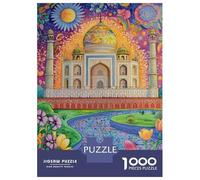 Puzzle Per Adolescenti Da 1000 Pezzi Vibrant Taj Mahal Art Puzzle Per Adulti Gioco Pratico Migliora La Memoria Ottimo Regalo Per I Giocatori 38x26cm/1000pcs