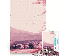 Puzzle per adolescenti da 1000 pezzi,Villaggio di montagna in fiore di ciliegio,bordo perfetto,gioco divertente,momento di svago,decorazione natalizia (38x26cm)