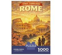 Puzzle Per Adolescenti Da 1000 Pezzi Visit Timeless Rome Vintage Puzzle Per Adulti Giocattolo Decorazione Da Parete Regalo Decorativo Perfetto Per Amici E Familiari 38x26cm/1000pcs