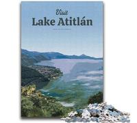Puzzle per adolescenti da 1000 pezzi Visita il lago Atitlan per ragazzi dai 14 anni in su Sfida educativa Attività divertenti a casa, regali di compleanno, regali di viaggio (dimensioni 38x52cm)