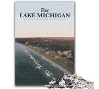 Puzzle per adolescenti da 1000 pezzi Visita il lago Michigan Giocattoli per l'intrattenimento in famiglia Gioco educativo per compleanni e Natale per bambini dai 14 anni in su (dimensioni 50x75cm)