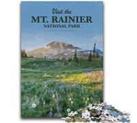 Puzzle per adolescenti da 1000 pezzi Visita il Monte Rainier Gioco educativo per famiglie Decorazione murale Regali unici per compleanno e Natale (dimensioni 38x52cm)