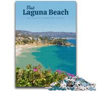 Puzzle per adolescenti da 1000 pezzi "Visita Laguna Beach", puzzle da 1000 pezzi, antistress, per trascorrere il tempo libero a casa, lista dei desideri con Babbo Natale (50x75cm)