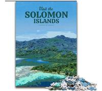 Puzzle per adolescenti da 1000 pezzi Visita le Isole Salomone, giochi educativi, decorazioni per la casa, regalo di compleanno, regali, arte murale 38x26cm
