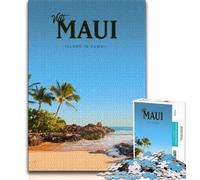 Puzzle per adolescenti da 1000 pezzi "Visita Maui", aiuta il cervello a esercitare i giocattoli avvincenti per coltivare la pazienza, regalo per compleanni (38x26cm)