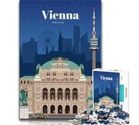 Puzzle per adolescenti da 1000 pezzi "Visita Vienna", aiuta il cervello ad allenarsi, giocattoli avvincenti per coltivare la pazienza, regalo per compleanni (38x26cm)