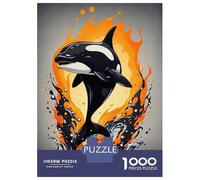 Puzzle Per Adolescenti Da 1000 Pezzi Watercolor Dolphin Animal Puzzle Per Adolescenti Giocattoli Antistress Vacanze A Casa Passatempo Divertimento Attività A Casa, 52x38cm/1000pcs