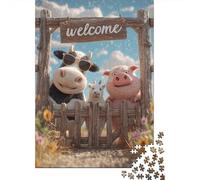 Puzzle Per Adolescenti Da 1000 Pezzi Welcome to The Farm Puzzle Per Adulti Gioco Pratico Migliora La Memoria Ottimo Regalo Per I Giocatori 38x26cm/1000pcs