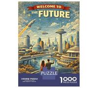Puzzle Per Adolescenti Da 1000 Pezzi Welcome to The Future Vintage Puzzle Per Adulti Giocattolo Decorazione Da Parete Regali Per Donne Divertimento A Casa Attività, 52x38cm/1000pcs