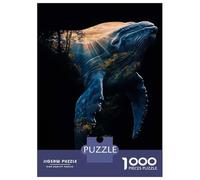Puzzle Per Adolescenti Da 1000 Pezzi Whale And Forest Double Exposure Puzzle Per Adulti Gioco Rompicapo Migliora La Memoria Regali Per Amici E Familiari 38x26cm/1000pcs