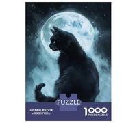 Puzzle Per Adolescenti Da 1000 Pezzi Whisper of The Moonlit Cat Puzzle Per Adolescenti Gioco Per Famiglie Migliora La Memoria Regali Di Natale E Compleanno 38x26cm/1000pcs